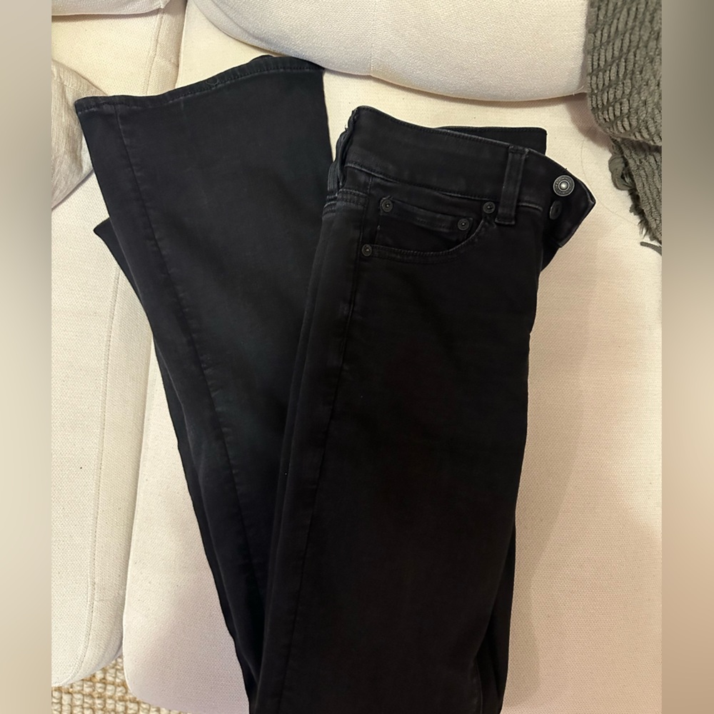 Black flared jeans (long length)